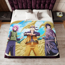 Load image into Gallery viewer, Sakura,Naruto and Sasuke (Day version) Sherpa Blanket
