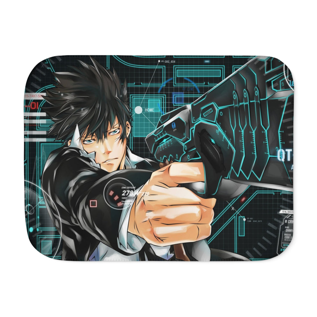 Shinya Kogami With his Dominator Sherpa Blanket