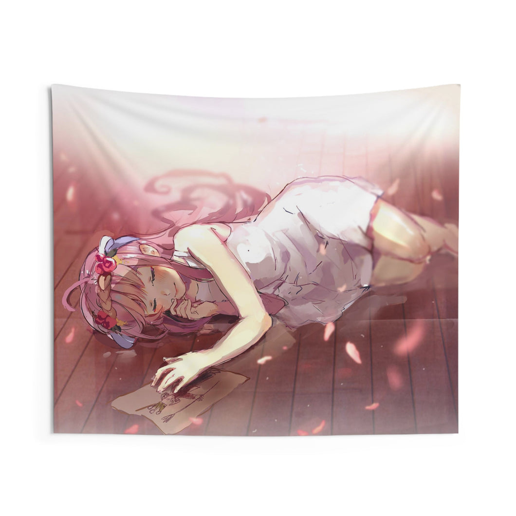 Girl lies on a floor Indoor Wall Tapestry