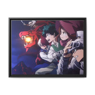 My Hero Academia Izuku Midoriya, Katsuki Bakugou, Tenya Iida Canvas Framed Art Print