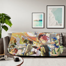 Load image into Gallery viewer, Fairy Tail Natsu Dragneel, Erza Scarlet, Gray Fullbuster, Lucy Heartfilia, Happy Sherpa Blanket

