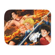 Load image into Gallery viewer, Sabo,Ace and Luffy Sherpa Blanket
