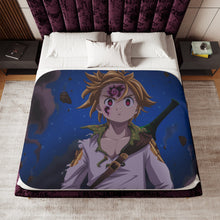 Load image into Gallery viewer, Meliodas Awake His Demon Blood Evil Power - Leader Of 10 Commandements - Sherpa Blanket
