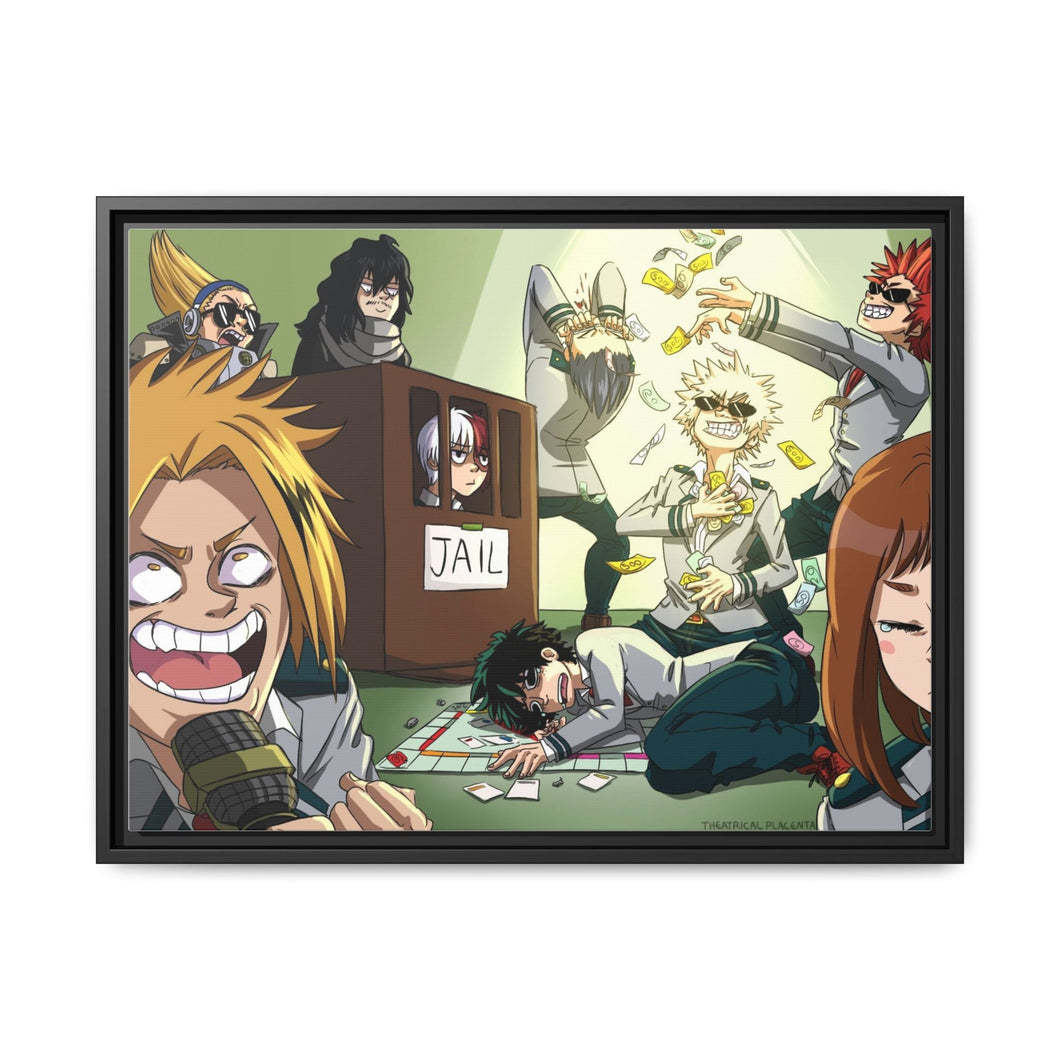 My Hero Academia Izuku Midoriya, Katsuki Bakugou, All Might, Tenya Iida, Shouta Aizawa Canvas Framed Art Print