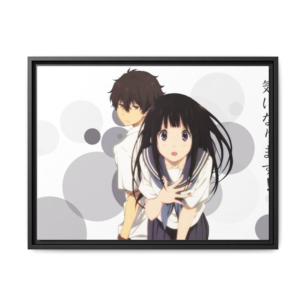Eru Chitanda  And  Hōtarō Oreki Together Canvas Framed Art Print