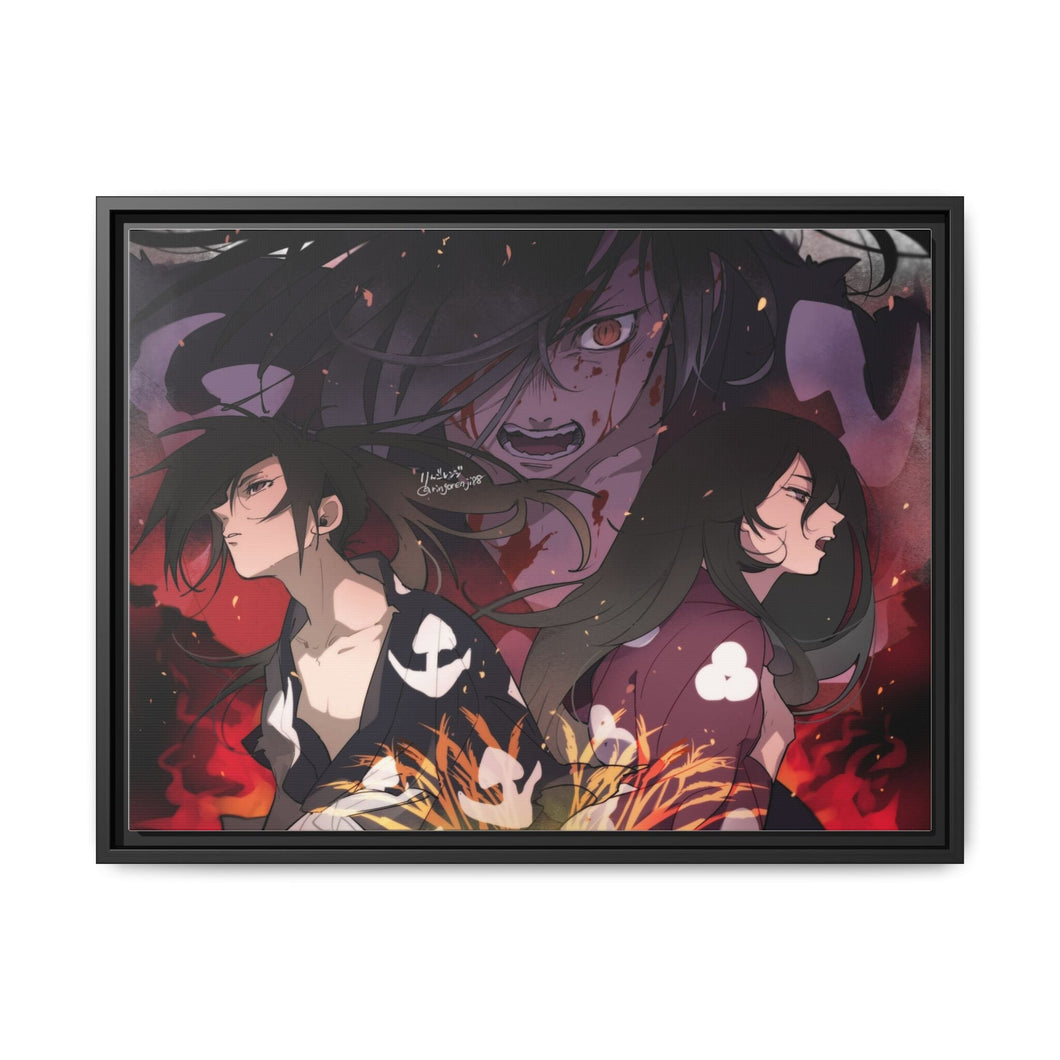 Hyakkimaru and Mio Canvas Framed Art Print