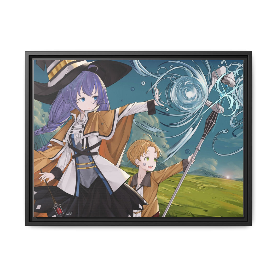 Mushoku Tensei: Jobless Reincarnation Roxy Migurdia, Rudeus Greyrat Canvas Framed Art Print