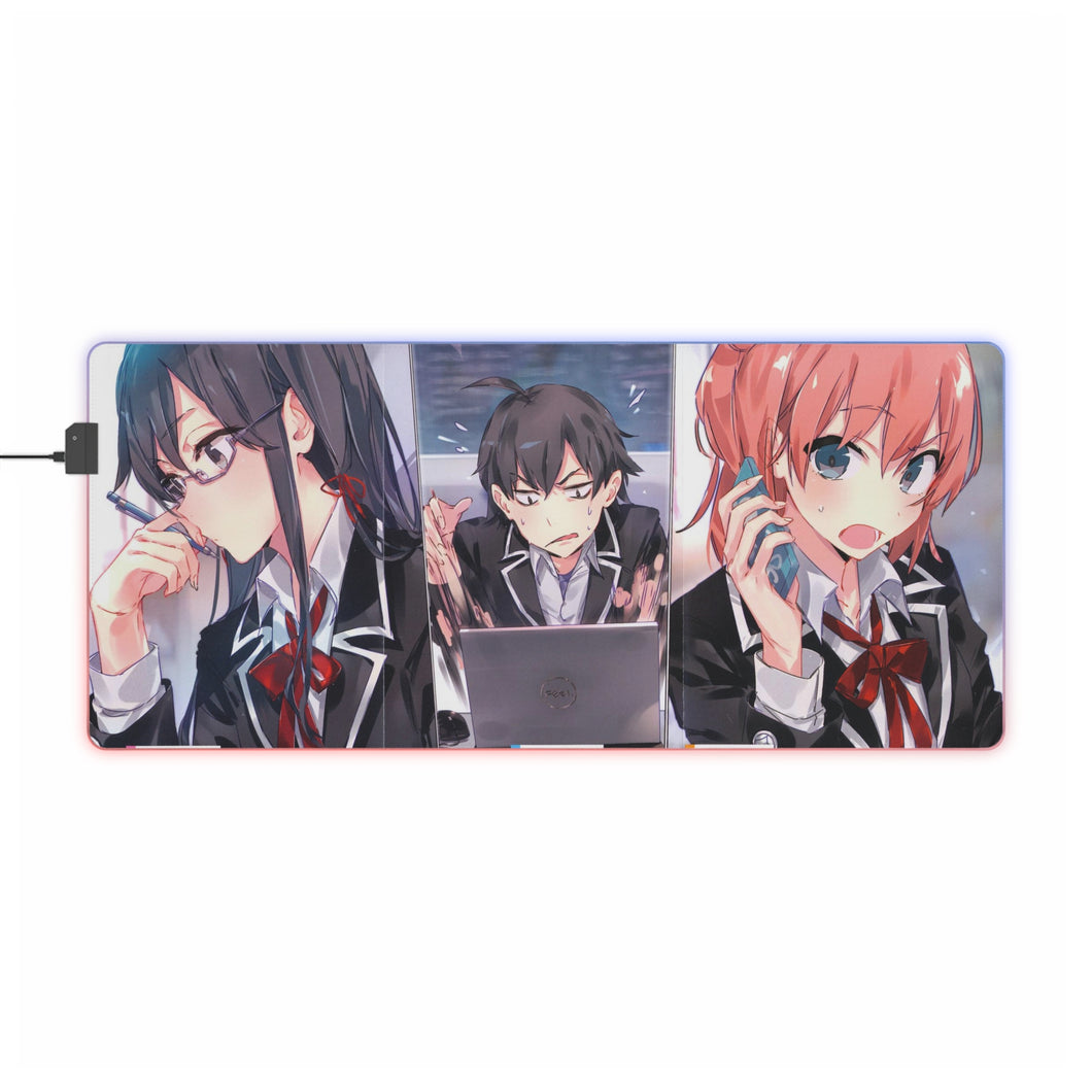 My Teen Romantic Comedy SNAFU Hachiman Hikigaya, Yukino Yukinoshita, Yui Yuigahama RGB LED Mouse Pad (Desk Mat)