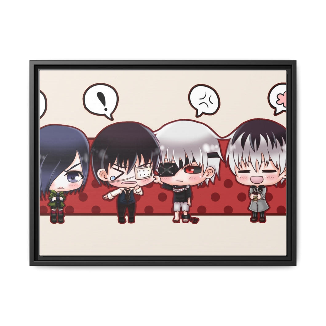 Kaneki's and Touka's Canvas Framed Art Print