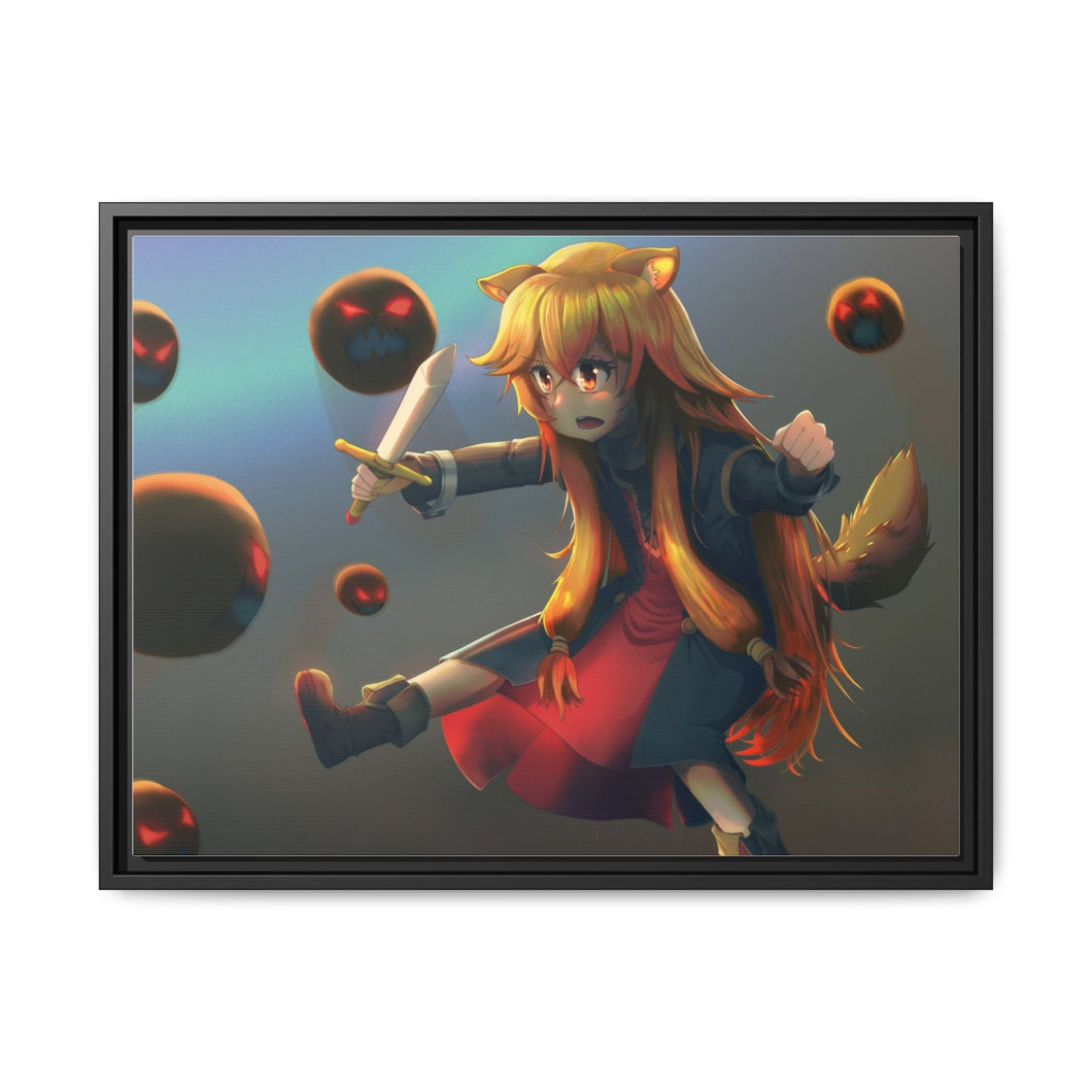 Raphtalia Training Canvas Framed Art Print