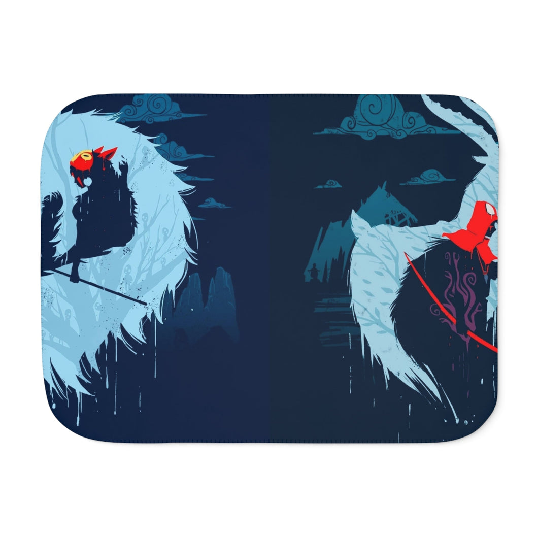 Mononoke Hime and Ashitaka Sherpa Blanket
