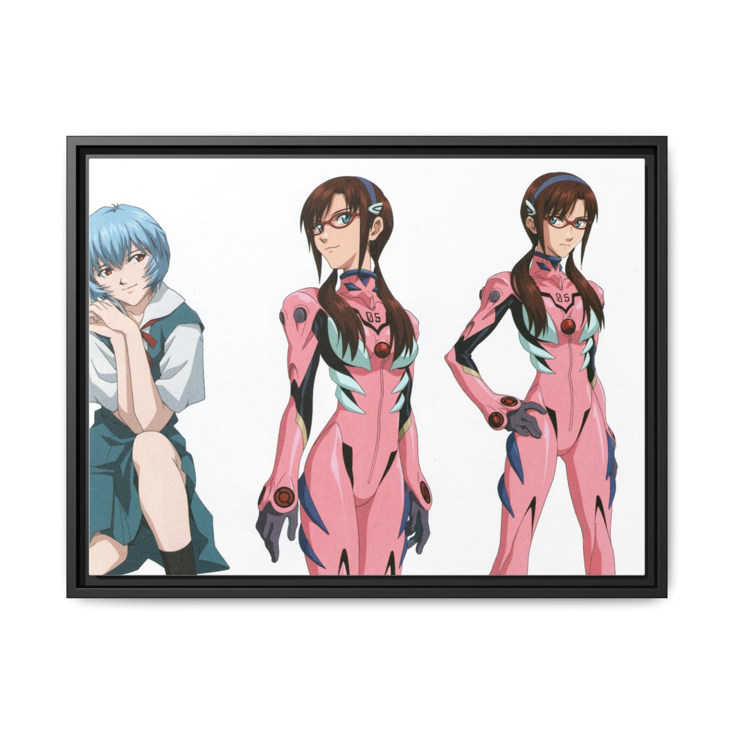 Neon Genesis Evangelion Shinji Ikari, Rei Ayanami Canvas Framed Art Print