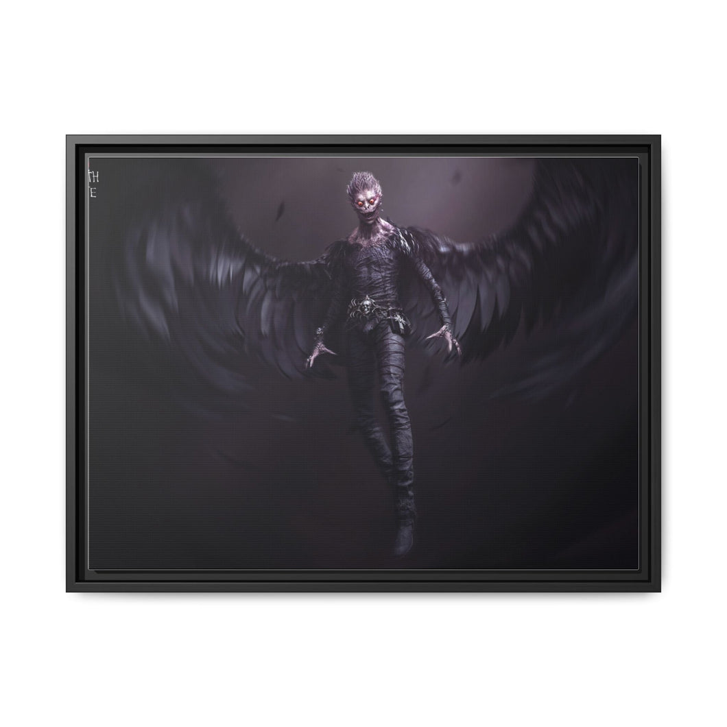 Black Angel Canvas Framed Art Print