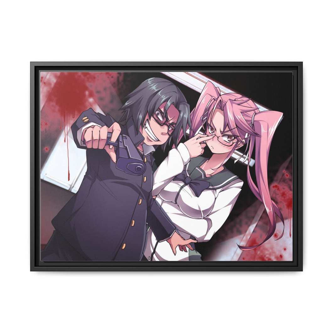 Saya and Kota Canvas Framed Art Print