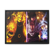 Naruto and Sasuke Canvas Framed Art Print