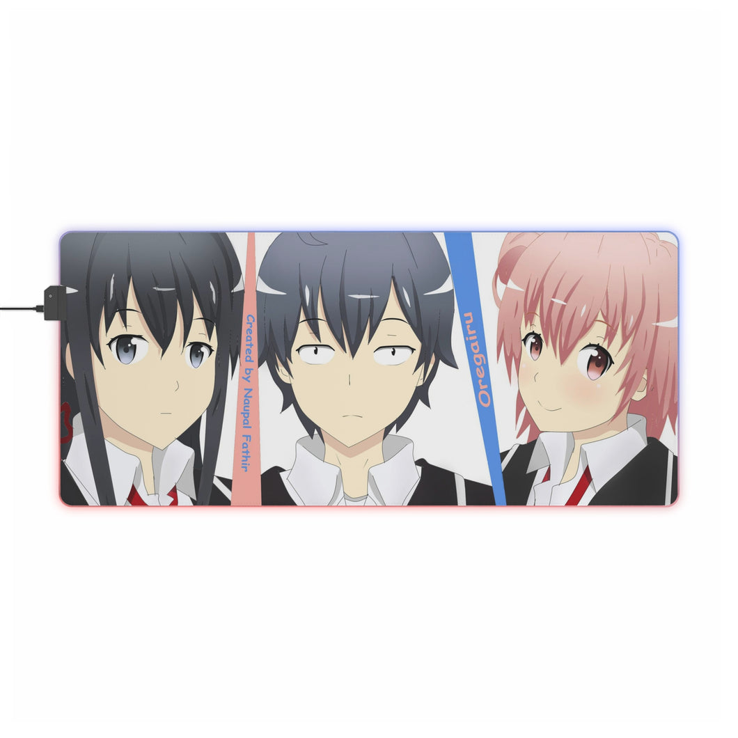 My Teen Romantic Comedy SNAFU Hachiman Hikigaya, Yukino Yukinoshita, Yui Yuigahama RGB LED Mouse Pad (Desk Mat)