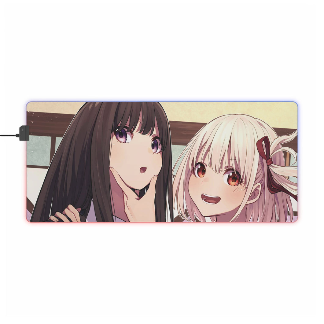 Lycoris Recoil Takina Inoue, Chisato Nishikigi RGB LED Mouse Pad (Desk Mat)