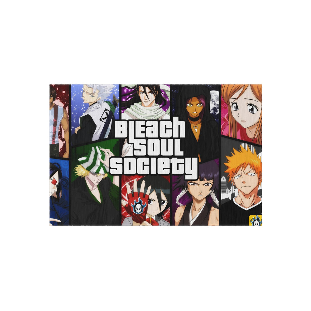 Bleach Ichigo Kurosaki, Rukia Kuchiki, Orihime Inoue, Yasutora Sado, Kisuke Urahara Rug