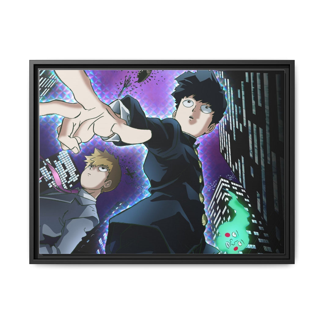 Mob Psycho 100 Arataka Reigen, Shigeo Kageyama Canvas Framed Art Print