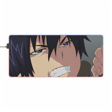 Load image into Gallery viewer, Blue Exorcist RGB LED Mouse Pad (Desk Mat)
