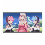 Ram, Emilia & Rem Mouse Pad (Desk Mat)