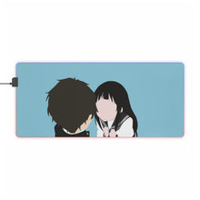 Load image into Gallery viewer, houtarou oreki y eru chitanda hyouka minimalist RGB LED Mouse Pad (Desk Mat)

