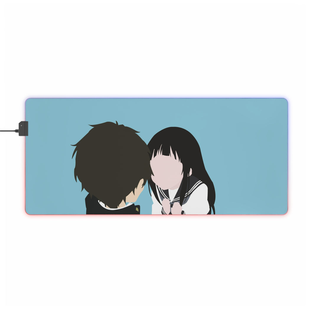 houtarou oreki y eru chitanda hyouka minimalist RGB LED Mouse Pad (Desk Mat)