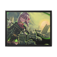Shinoa Green Moon Canvas Framed Art Print