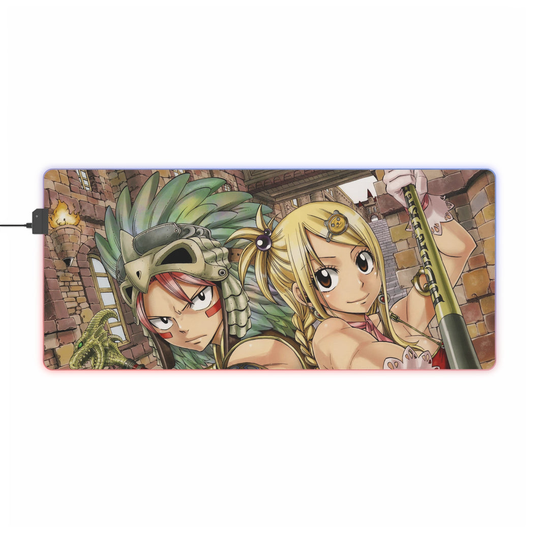 Fairy Tail Natsu Dragneel, Lucy Heartfilia RGB LED Mouse Pad (Desk Mat)