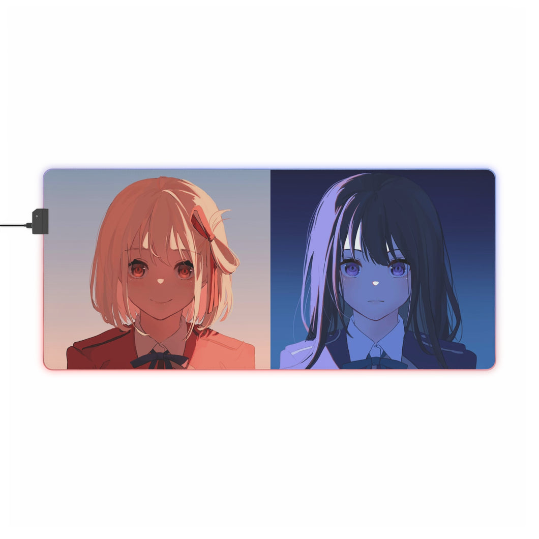 Lycoris Recoil Takina Inoue, Chisato Nishikigi RGB LED Mouse Pad (Desk Mat)