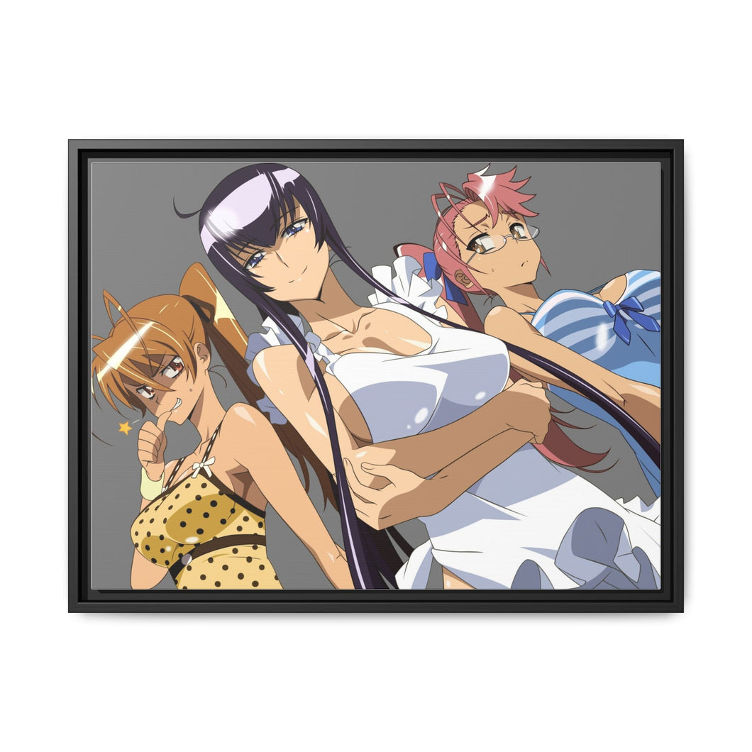 Rei,Saeko and Saya Canvas Framed Art Print
