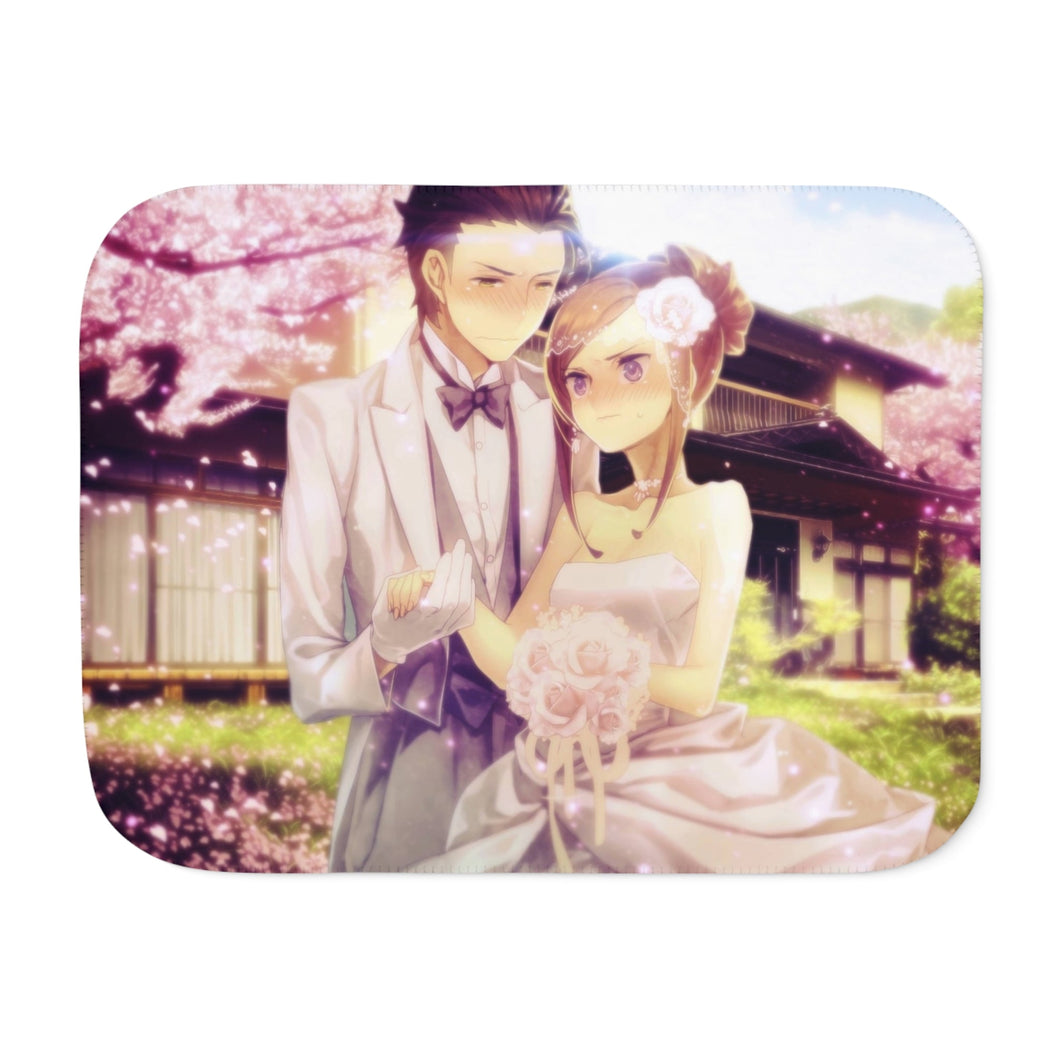 Okabe and Kurisu Wedding Sherpa Blanket