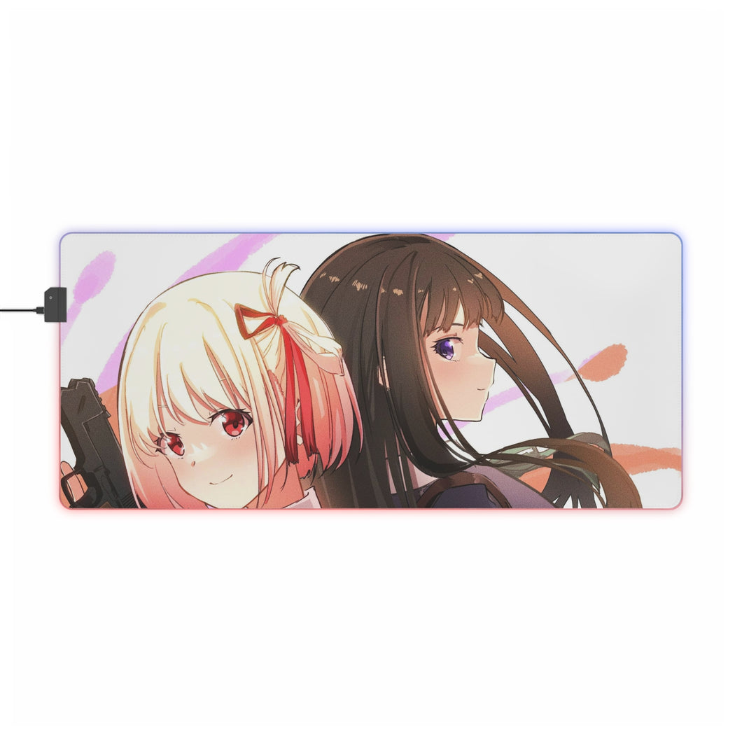 Lycoris Recoil Takina Inoue, Chisato Nishikigi RGB LED Mouse Pad (Desk Mat)
