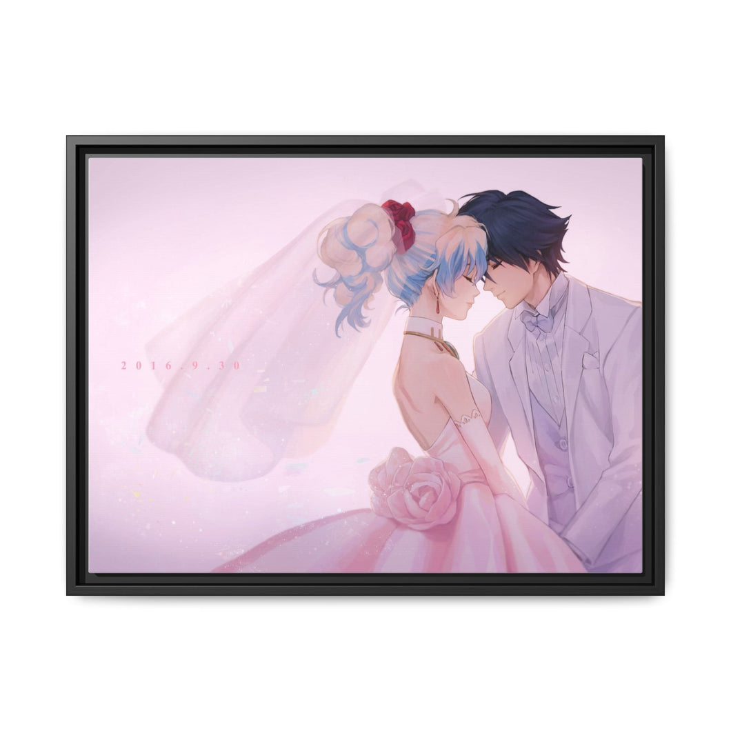 Gurren Lagann Simon, Nia Teppelin Canvas Framed Art Print