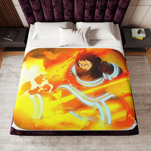 Load image into Gallery viewer, Fire Force Shinra Kusakabe Sherpa Blanket
