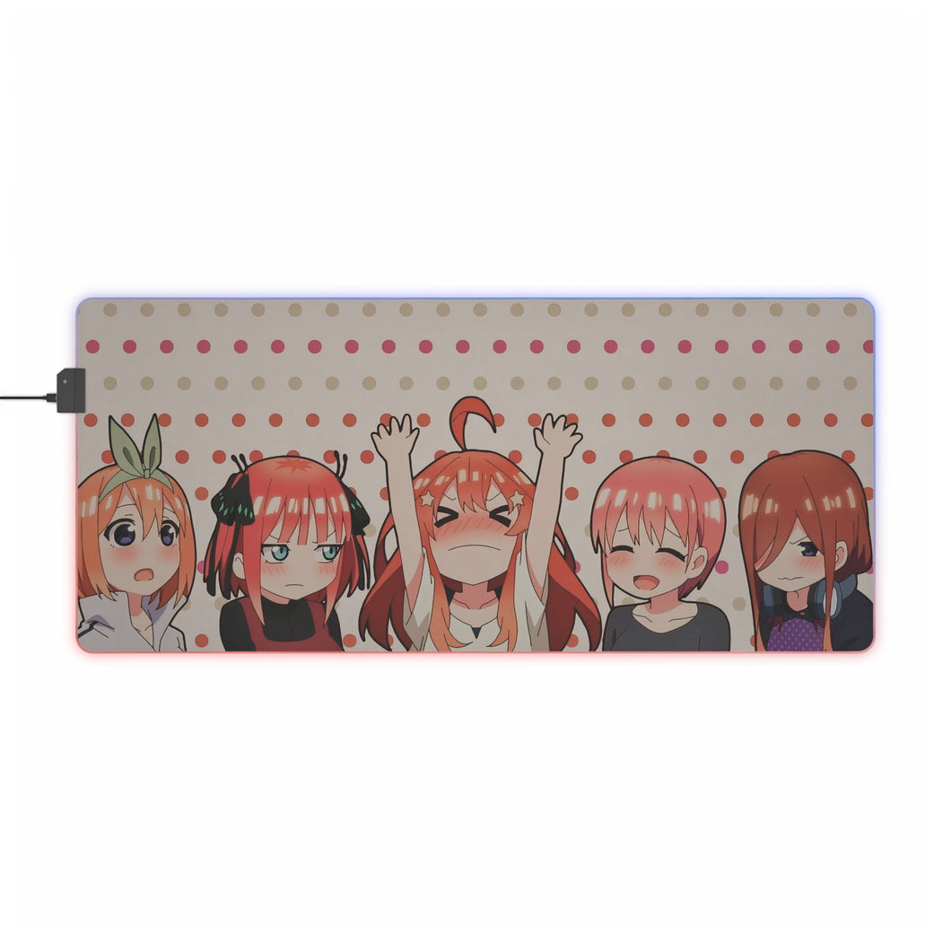 The Quintessential Quintuplets Itsuki Nakano, Nino Nakano, Yotsuba Nakano, Ichika Nakano RGB LED Mouse Pad (Desk Mat)
