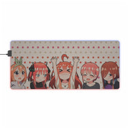 The Quintessential Quintuplets Itsuki Nakano, Nino Nakano, Yotsuba Nakano, Ichika Nakano RGB LED Mouse Pad (Desk Mat)