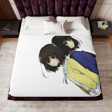 Load image into Gallery viewer, Mei Misaki and her twin sister official art Sherpa Blanket
