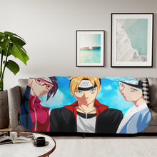 Load image into Gallery viewer, Sarada Uchiha Boruto Uzumaki Sherpa Blanket
