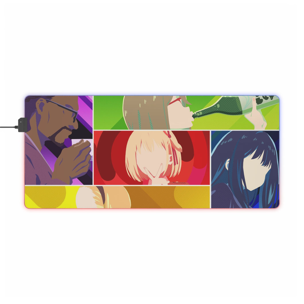Lycoris Recoil Takina Inoue, Chisato Nishikigi, Kurumi, Mizuki Nakahara, Mika RGB LED Mouse Pad (Desk Mat)