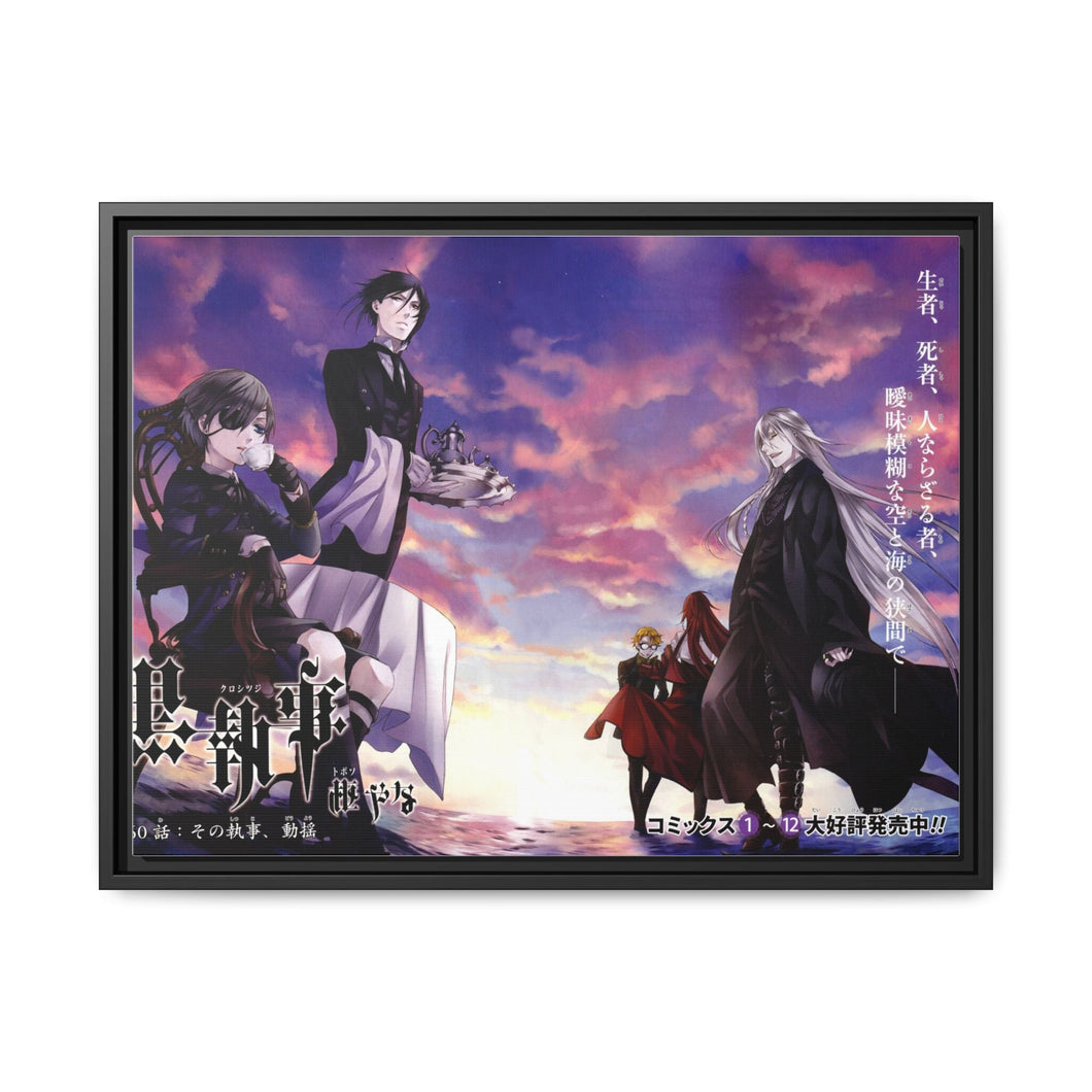 Sebastian Michaelis, Ciel Phantomhive and Undertaker (Black Butler) Canvas Framed Art Print