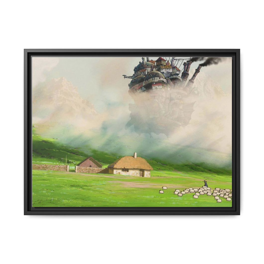 Anime Howl's Moving Castler Canvas Framed Art Print