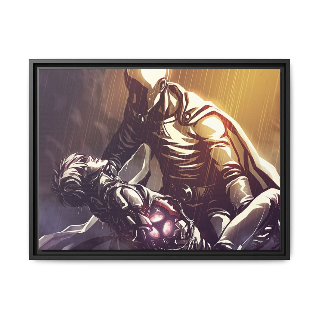 Saitama and Genos Canvas Framed Art Print