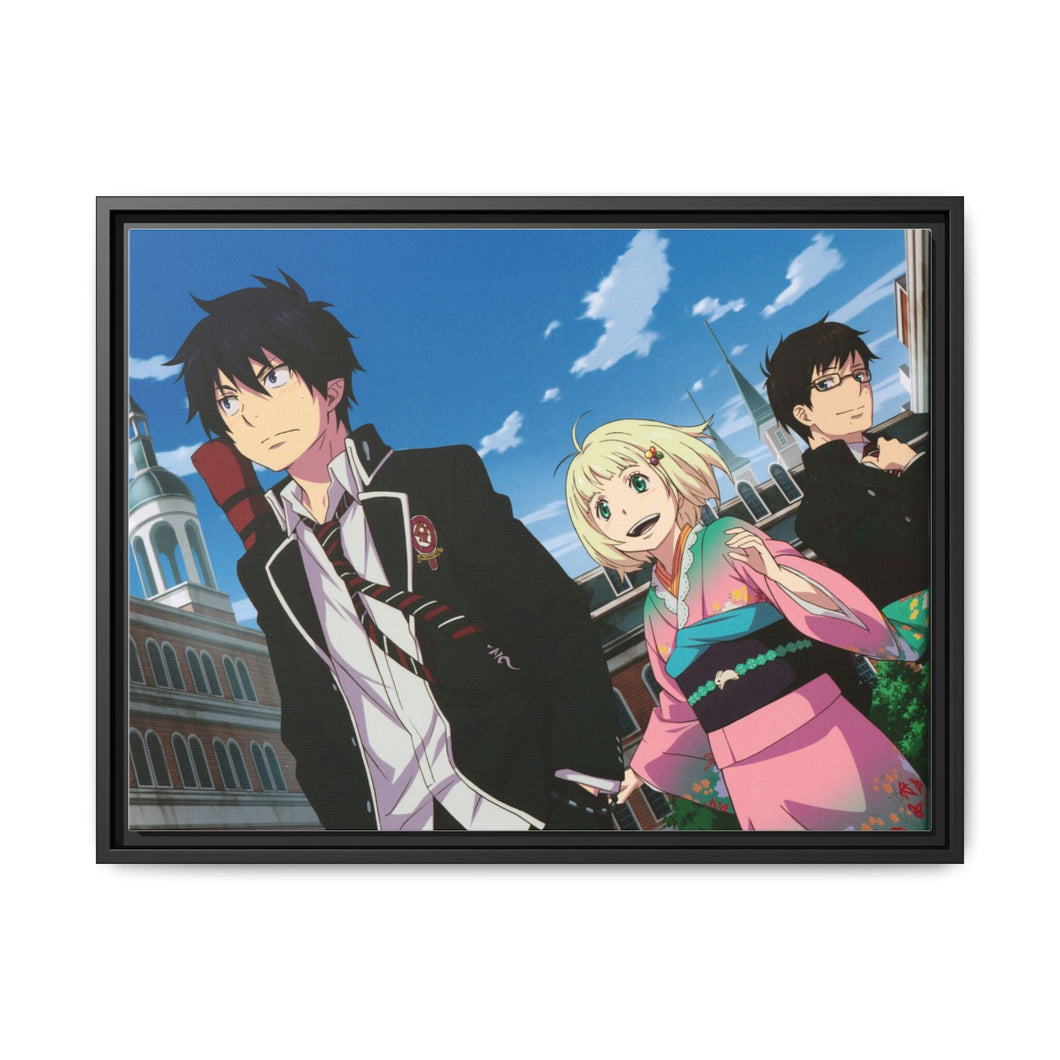 Rin,Yukio and Shiemi Canvas Framed Art Print
