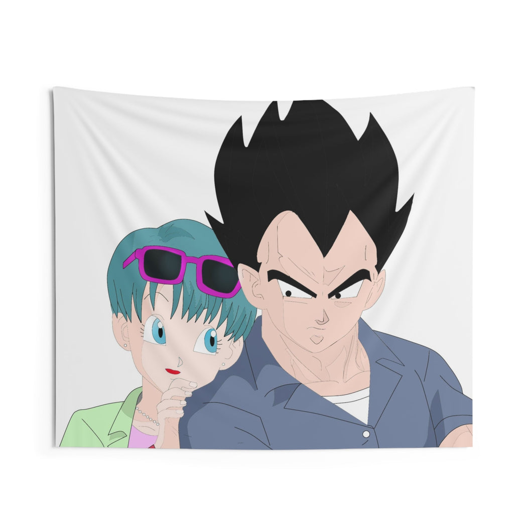Vegeta and Bulma Indoor Wall Tapestry