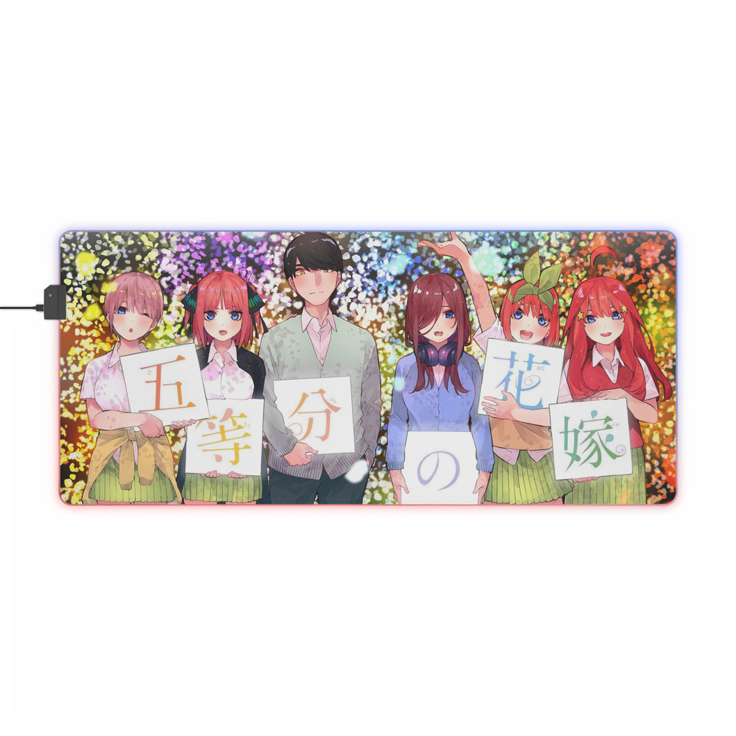 The Quintessential Quintuplets Miku Nakano, Itsuki Nakano, Nino Nakano, Yotsuba Nakano, Ichika Nakano RGB LED Mouse Pad (Desk Mat)