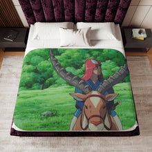 Load image into Gallery viewer, Anime Princess Mononoker Sherpa Blanket
