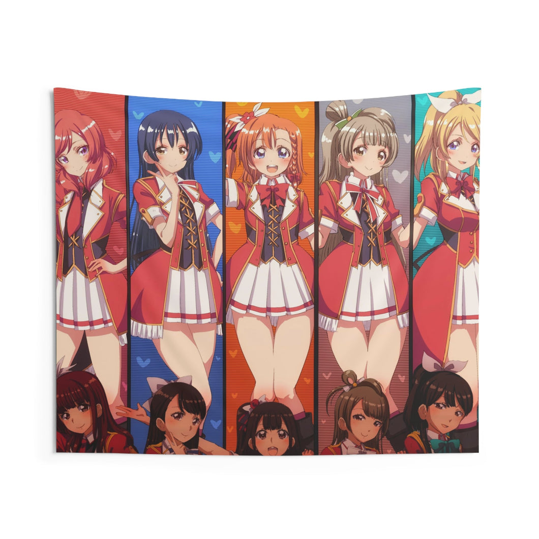 Love Live! Maki Nishikino, Kotori Minami, Umi Sonoda, Honoka Kousaka, Rin Hoshizora Indoor Wall Tapestry