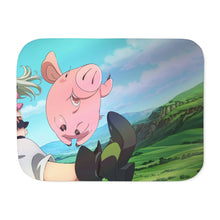 Load image into Gallery viewer, The Seven Deadly Sins Meliodas, Hawk, Elizabeth Liones Sherpa Blanket
