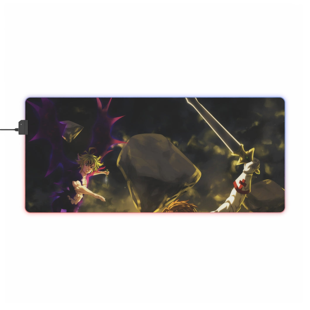 Meliodas fighting Arthur RGB LED Mouse Pad (Desk Mat)